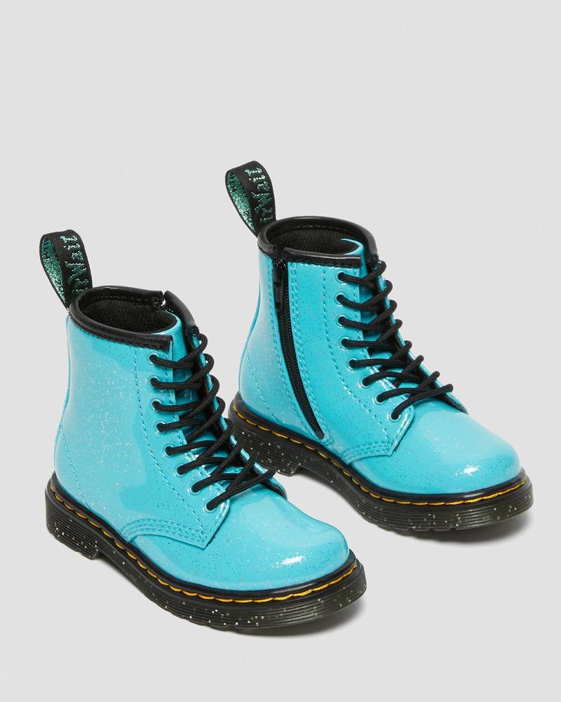 Turquoise Kids' Dr Martens Toddler 1460 Glitter Lace Up Boots | CA 693CTV